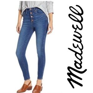 NWOT Madewell 10” High Rise Skinny Jeans Magic Pockets Tencel Button Front 25